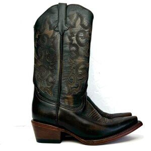 Tanner Mark Boots NEW Hand Tooled Leather Western Cowgirl Boot Tall PullOn Heel